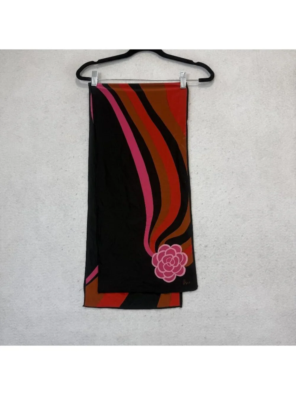 vera Scarf Womens One Size Multicolor Satin Stripe Floral Rectangle Wrap Shawl